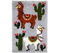 Orchidea - Latch Hook Rug Kit - Alpacas - Printed Canvas - 4.5 Count - for Adults - 4103