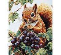 Latch Hook Rug Kit, Squirrel Under The Vine 55X75Cm Diy Latch Hook Colorful Rug Making Kit For Adults Kids, Colorful Cross Stitch Kit Carpet Making Cushion Needlework For Beginners, Home Dec