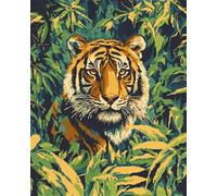 Latch Hook Rug Kit Tiger Animal Portrait Latch Hook Rug For Diy With Cushion Tools Sets Cross Stitch Kit For Beginners And Adults Embroidery Tapestry set Large 23x35in