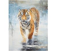 Latch Hook Rug Kit Tiger by The Water.JPEG, 15X20In/52X38Cm DIY Latch Hook Rug Making Kit for Adults Kids Embroidery Kits Cross Stitch Kit Carpet Making Kit Needlework DIY Craft Kits for HOM