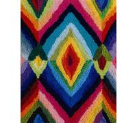 Latch Hook Rug Kits for Adults Beginners,Colorful Geometric Wave Pattern,Latch Hook Kits for Bedroom,Living Cushion Adult Craft Gifts,52x38cm
