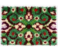 Latch Hook Rug Kits for Adults, Crochet Sewing Kit Classic Latch Hook 3D Craft Kit for Home Decor Festival Gift 23.6''x15.8''(Floral Pattern-M)