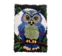 Latch Hook Rug Kits for Adults, Crochet Sewing Kit Classic Latch Hook 3D Craft Kit for Home Decor Festival Gift 23.6''x15.8''(Full Moon OWL)