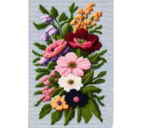 Latch Hook Rug Kits for Adults, Crochet Sewing Kit Classic Latch Hook 3D Craft Kit for Home Decor Festival Gift 23.6''x15.8'' (Blooming Flowerlets)