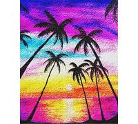 Latch Hook Rug Kits for Adults, Crochet Sewing Kit Classic Latch Hook 3D Craft Kit for Home Decor Festival Gift 23.6''x15.8'' (Coconut Tree)