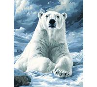 Latch Hook Rug Kits For Adults Polar Bear Animal Portrait Diy Latch Hook Rug Set Rugs Knotting Cross Stitch Kit For Beginners And Adults Tapestry Making Tool Kits Embroidery Ser Cushion 55x75cm