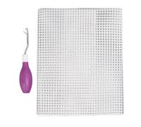 Latch Hook Rug, Latch Hook Tool Latch Hook Latch Hook Tool and Rug Hooking Mesh Kit Rubber Handle Bent Latch Hook Crochet Needle 50x50cm Mesh Fabric for Crafts Hand Made Rug Sock