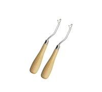 Latch Hook Tool Wooden Handle Crochet Hooks Set Latch Hook Rug Kit Ergonomic Grip Handle for Hair Extension Braid Carpet Making and Other Craft (2PCS)