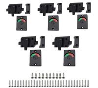 Latch Indicating Lock, 5 Set Bathroom Door Lock with Indicating Zinc Alloy Toilet Door Locks Partition Door Locks Latch Suitable for Washrooms, Bathrooms, Toilets, Restroom and Offices (Black)