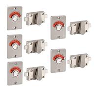 Latch Indicating Lock Stainless Steel Bolt Door Lock Indicator Bolt Vacant/Engaged Bathroom WC Public Restroom Toilet Privacy Partition Door Lock Latch (5 Pack)(Color:Red)