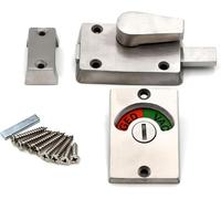 Latch Indicating Lock, Zinc Alloy Vacant Occupied Bathroom Privacy Locks, Indicator Bolt Vacant/Engaged Bathroom WC Restroom Toilet Partition Door Lock Latch (1 Pcs)