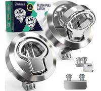 LATCH.IT RV Flush Latch lock | 2 Pack Chrome Flush Slam Latch | Flush Mount Latch | 100% Metal Boat Latch | Heavy Duty RV Boat Lid Lock | Fits Lock Holes w/ Diameter of 2” & Door Thickness up to 0.5”!