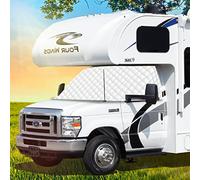 LATCH.IT RV Windshield Cover Class C | RV Front Windshield Cover Class C Compatible with Ford 1997-2020 | Class C Motorhome Windshield Cover w/Upgrade Mirror Cutouts and Elastic Corner Bands