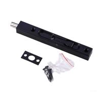 Latch Lock, 6-Inch Stainless Steel Door Guard Lever, Concealed Bolt Box Type for Double Doors, High Strength Invisible Security Hardware(black)