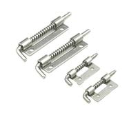 Latch Spring Bolt Hinge, 2pcs Spring Loaded Latches Barrel Bolt Latch Hasp Staple Gate Lock Door Cabinet Hinges(L Right)