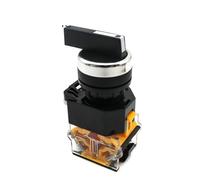 (Latching) Lock 22MM Selector Rotary Latching Momentary 1NO1NC 3 Position DPST 10A 400V Power Switch 1Pcs(Black long handle,3 Position)