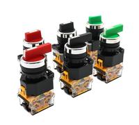 (Latching) Lock 22MM Selector Rotary Latching Momentary 1NO1NC 3 Position DPST 10A 400V Power Switch 1Pcs(2NO,3 Position)