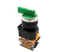 (Latching) Lock 22MM Selector Rotary Latching Momentary 1NO1NC 3 Position DPST 10A 400V Power Switch 1Pcs(Green long handle,3 Position)