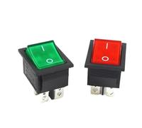 Latching Rocker Switch Power Switch 4 Pins with Light 16A 250VAC 20A 125VAC KCD4*2pcs(Green)