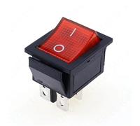 Latching Rocker Switch Power Switch I/O 4 Pins With Light 16A 250VAC 20A 125VAC KCD4 10Pcs(Red)