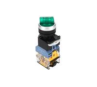 Latching Rotary Knob Rotating Switch Self-lock 22mm with light lamp 1NO/1NC 2/3 Positions 10A660V Selector Power Switch IDGTTLDF(Green 2 position,AC220V)