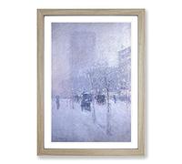 Late Afternoon in New York by Childe Hassam Framed Print | A2 Oak Framed Wall Art | Ready to Hang | Modern Nature Picture | Living Room Bedroom Lounge Office