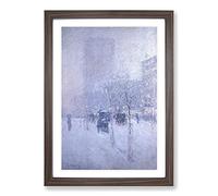 Late Afternoon in New York by Childe Hassam Framed Print | A2 Walnut Framed Wall Art | Ready to Hang | Modern Nature Picture | Living Room Bedroom Lounge Office