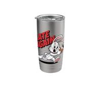 Late Again Running Rabbit Funny Meme Coffee Humor Stainless Steel Insulated Tumbler