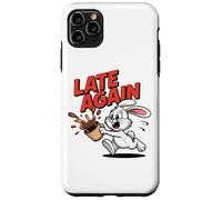 LATE AGAIN Running Rabbit Spilling Coffee Meme Humor Case for iPhone 11 Pro Max