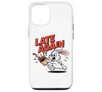 LATE AGAIN Running Rabbit Spilling Coffee Meme Humor Case for iPhone 12/12 Pro