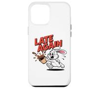 LATE AGAIN Running Rabbit Spilling Coffee Meme Humor Case for iPhone 12 Pro Max