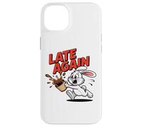 LATE AGAIN Running Rabbit Spilling Coffee Meme Humor Case for iPhone 14 Plus