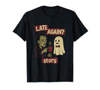 Late Again? Story Gothic Punk Zombie Coffee Graphic T-Shirt
