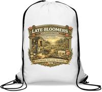 Late Bloomers Garden Growing Inspiration Gym Sack Casual Drawstring Bag White