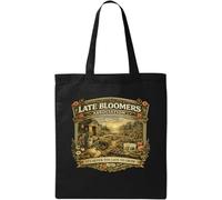 Late Bloomers Garden Growing Inspiration Natural Cotton Tote Bag Black