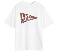 Late Checkout Men's White Burgundy Flag Tee