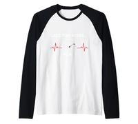 Late for Work Car Guy Red EKG Tachometer Racing Guy Raglan Baseball Tee