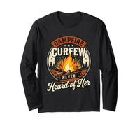 Late Night Camping Campfire Night Humor Camping Nights Fire Long Sleeve T-Shirt
