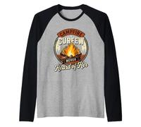 Late Night Camping Campfire Night Humor Camping Nights Fire Raglan Baseball Tee