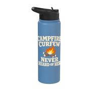 Late Night Camping Campfire Night Humor Camping Nights Fire Stainless Steel Insulated Water Bottle