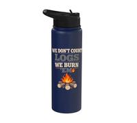 Late Night Camping Campfire Night Humor Camping Nights Fire Stainless Steel Insulated Water Bottle