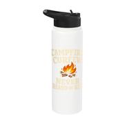 Late Night Camping Campfire Night Humor Camping Nights Fire Stainless Steel Insulated Water Bottle