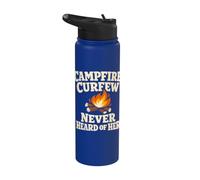 Late Night Camping Campfire Night Humor Camping Nights Fire Stainless Steel Insulated Water Bottle