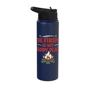 Late Night Camping Campfire Night Humor Camping Nights Fire Stainless Steel Insulated Water Bottle