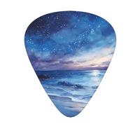 Late night coastline Printed pick set - 12 pieces, thin, medium and thick guitar picks, suitable for guitar, bass, electric guitar and ukulele