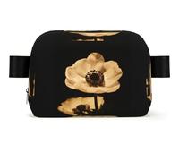Late Night Flowers Square Fashion Waist Bag with Print,Water-Resistant Twill Fabric,Chest Pack Or Belt Bag, Adjustable Strap 65-120cm for Men Women