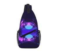 Late Night Highway Unisex Chest Sling Bag With Multi-Pocket Design,Large Capacity Crossbody Bag Durable Polyester Adjustable Strap For Daily Commute Travel