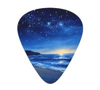 Late night ink painting Printed pick set - 12 pieces, thin, medium and thick guitar picks, suitable for guitar, bass, electric guitar and ukulele
