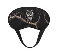 Late Night Owl Black Border Satin Sleep Mask for Light Blocking Comfort
