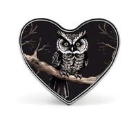 Late Night Owl Button Pin Classic Cute Heart Shape Brooch Exquisite Fashionable Badge Elegant Lapel Pin Personalized Pins Button for Clothing Backpack Hat Jackets Decorate